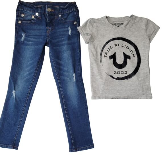 True Religion Size 6 girls' set JEANS and Top - Picture 1 of 11